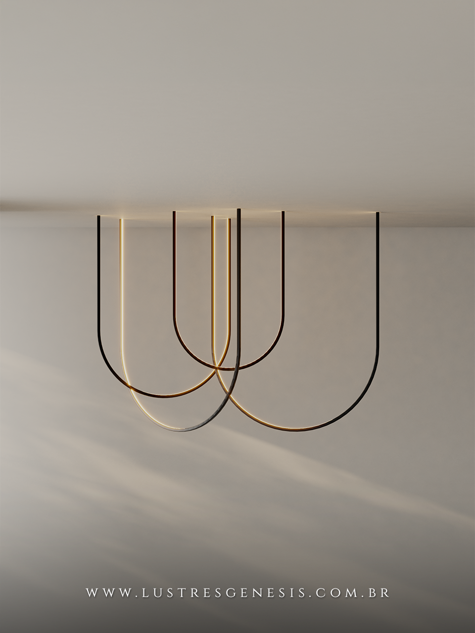 Lumin&aacute;ria de Teto Design Curvo Arcool LED 12V (V&aacute;rios Tamanhos)